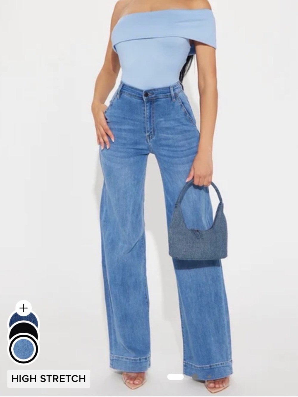 Classic High-Rise Wide Leg Jeans - Light Blue